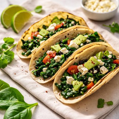 Taco with spinach