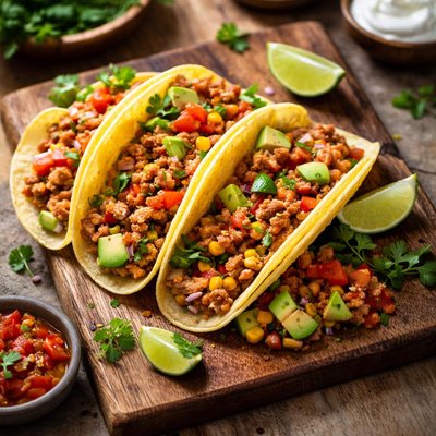火鸡碎肉塔克 (Taco with turkey mince)