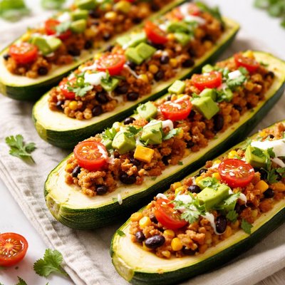 Taco zucchini boats