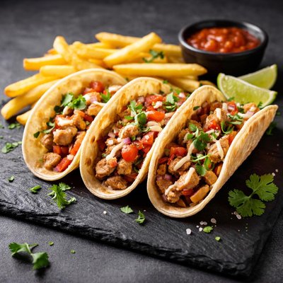 Tacos with fries