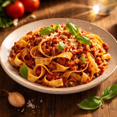 Tagliatelle with tomato sauce