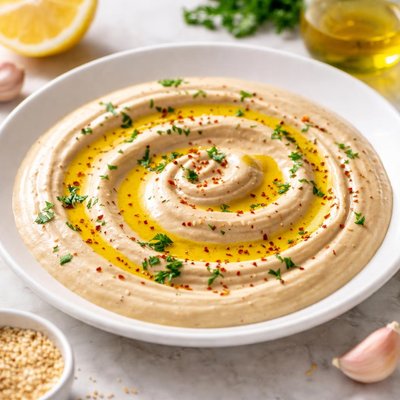 طحينة بزيت الزيتون وصوص الليمون