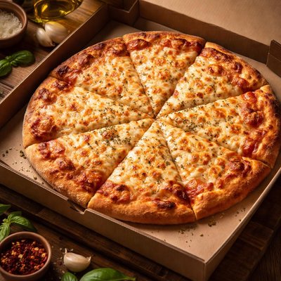 Takeout cheese pizza