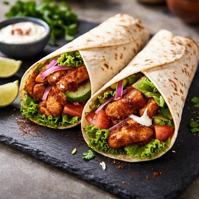 Tandoori chicken wrap