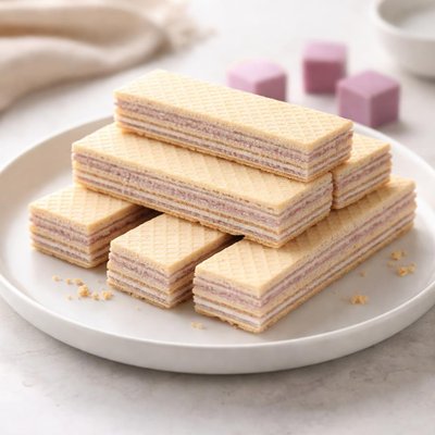 Taro cream wafer