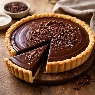 Tarta con relleno de chocolate