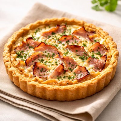 Tart with ham