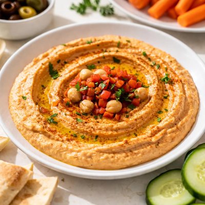 Taste of inspiration red pepper hummus