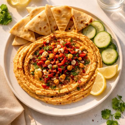 Tazikis red pepper hummus