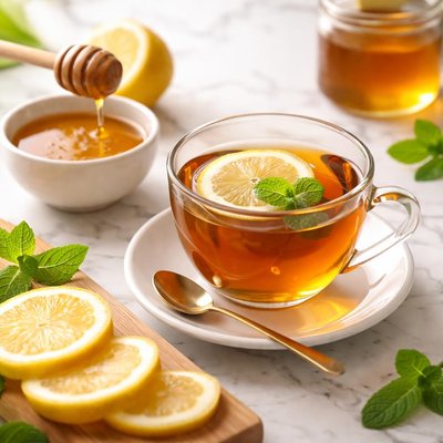 Tea with honey and lemon
