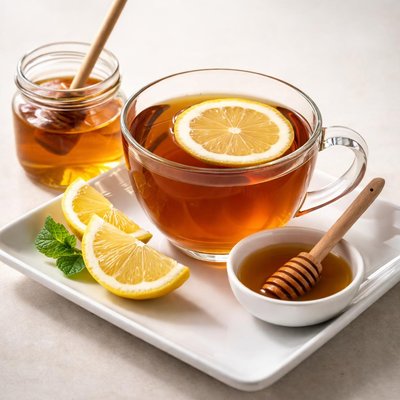Tea with lemon juice and honey