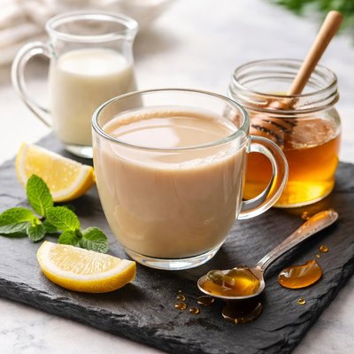 Tea with milk and honey
