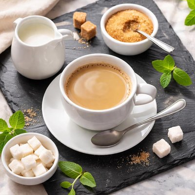 Tea with milk and sweetner