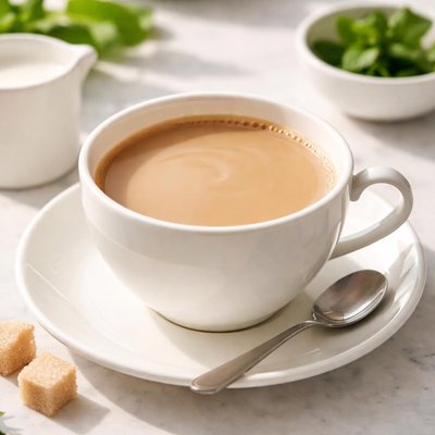 Tea with milk without sugar