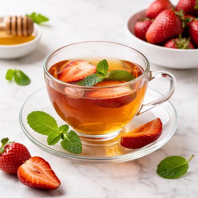 Tea with strawberry