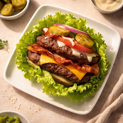 Teen burger lettuce wrap