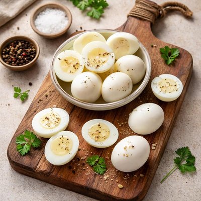 Telur rebus putih