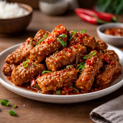Tempeh with chili sauce