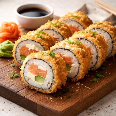Tempura philidelphia sushi roll