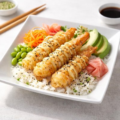 Tempura shrimp bowl