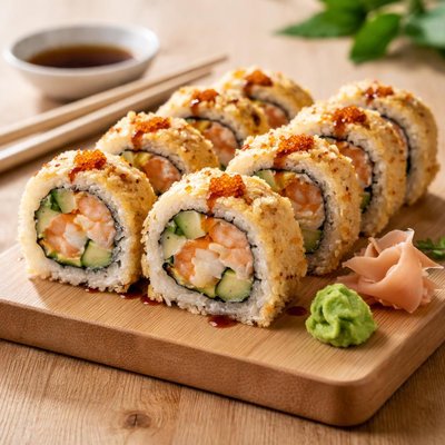 Tempura-Sushi-Rollen