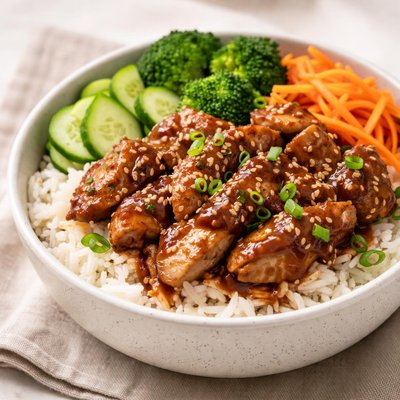 Teriyaki chicken and rice bowl