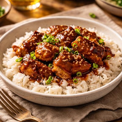 Teriyaki chicken with rice