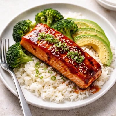 Teriyaki glazed salmon