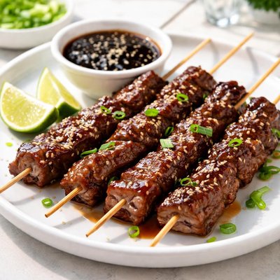 Teriyaki steak satay