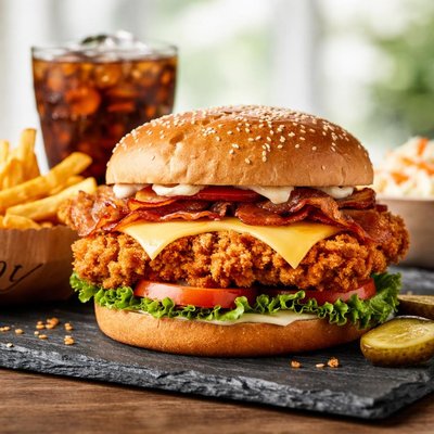Panino di pollo originale texano con menu da Texas Chicken