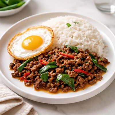 Thai basil beef rice