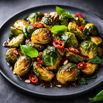 Thai basil brussels sprouts