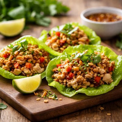 Thai chicken lettuce wraps
