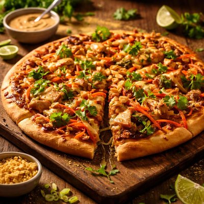 Thai chicken pizza
