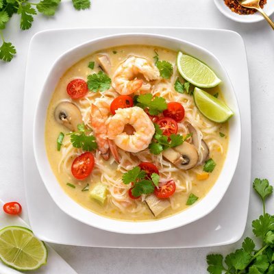 Thai coconut broth soup