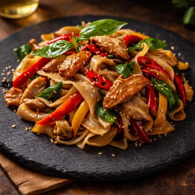 Thai drunken noodles