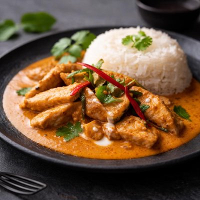 Thai food panang chicken curry
