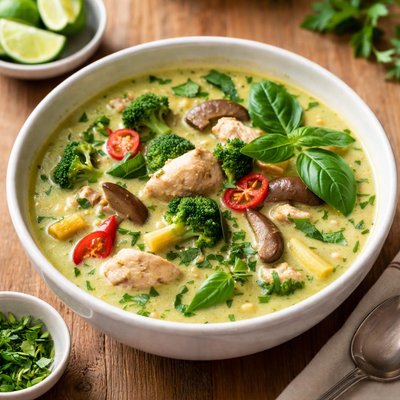 Thai green curry soup