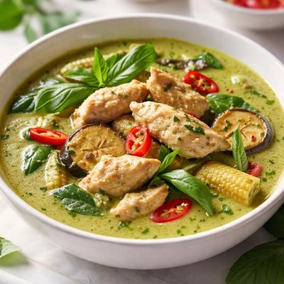 Thai green curry with chicken