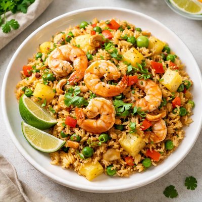 Thai pineapple rice with shrimp
