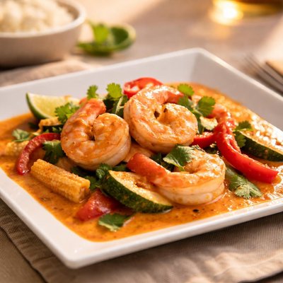 Thai red curry shrimp