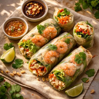 Thai shrimp and chicken spring roll