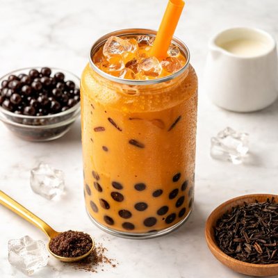 Thai tea boba canned