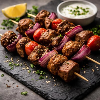 los kebabs de falafel de res