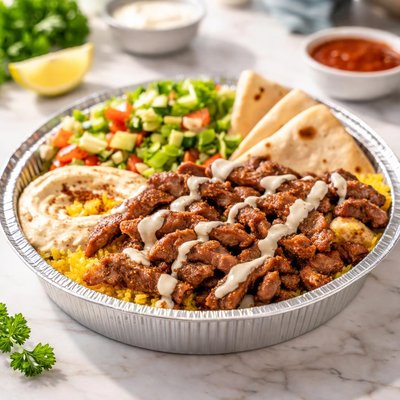 The halal guys beef gyro platter