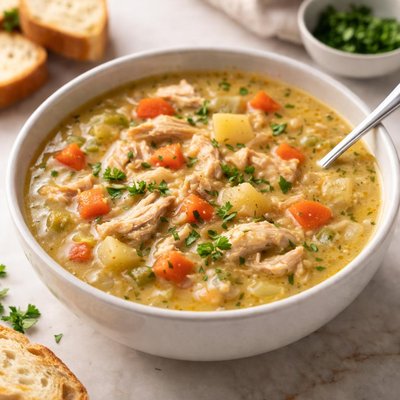 Thick chicken soup