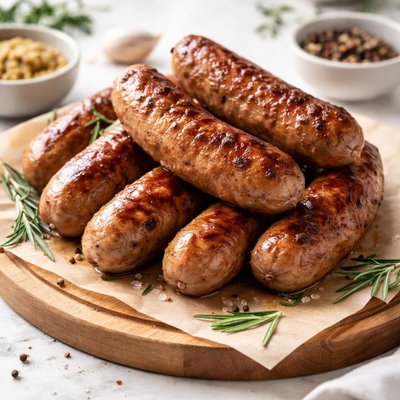 Thick english pork sausage