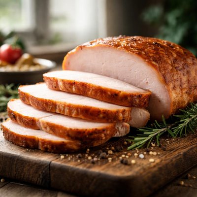 Thick slice smoke turkey