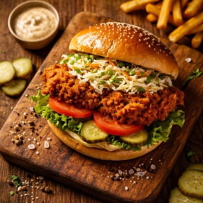 Thigh and mighty chicken sandwich