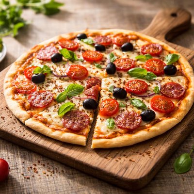 Thin crust base pizza